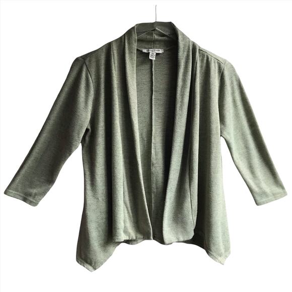 Studio Works Open Front Sharkbite Cardigan Sweater Size PM Knit Plush Cozy Fall - Picture 1 of 9